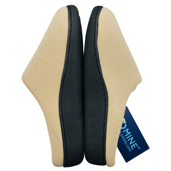 Women Sz 5/6 Small Beige Omine Soft Memory Foam Indoor Outdoor Non Slip Slippers - Picture 5 of 5
